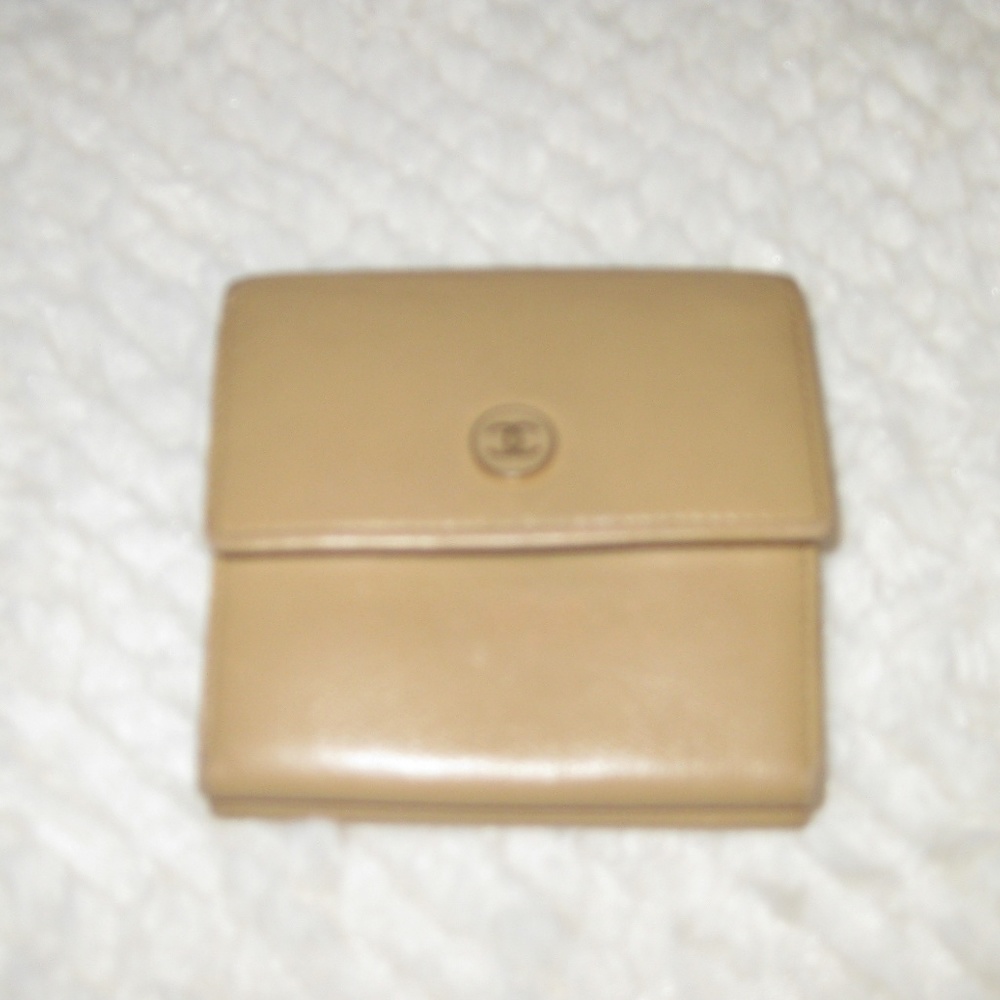 Chanel Beige Tri-Fold Wallet